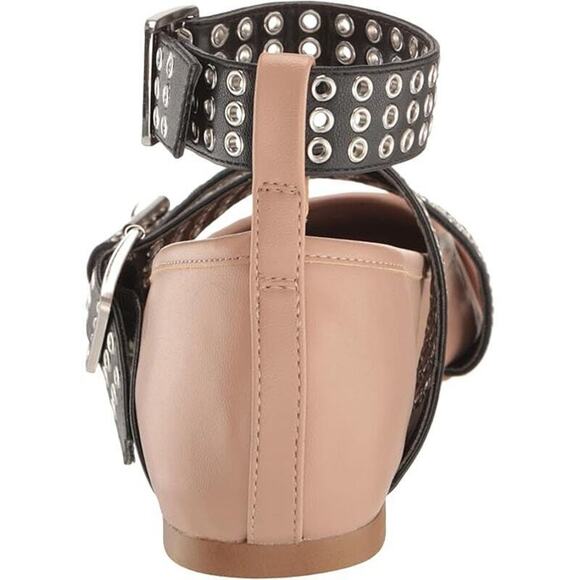 Steve Madden Women's Bryar Strappy Buckled Ballet Flats Blush/Black Size 6.5M - Picture 4 of 5